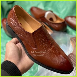 Giày tây nam HQC SHOES chất liệu da bò thật phong cách lịch lãm HQ0160