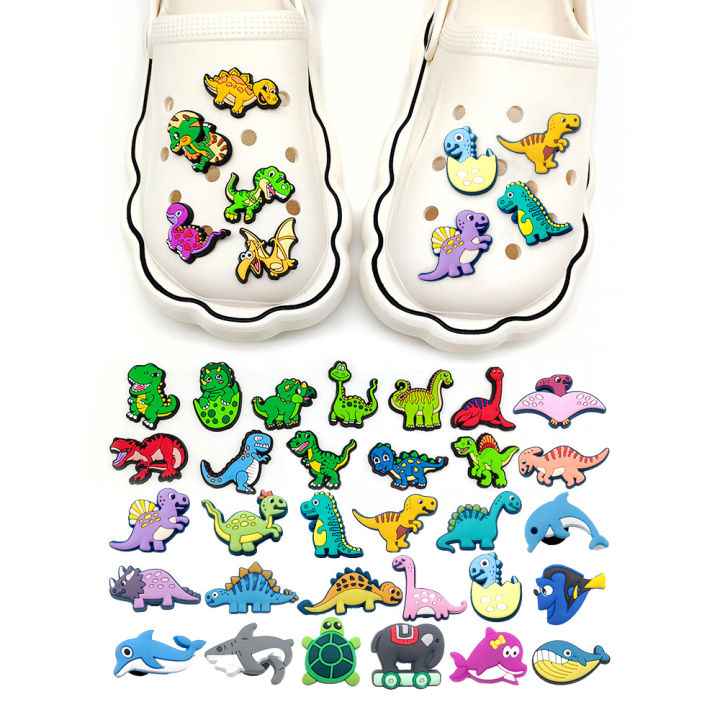 Jibz 1PCS Dinosaur Cartoon Animal Combination Series Croc PVC Shoe