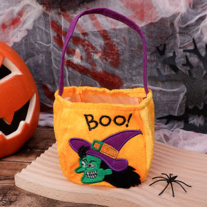 【Free Shipping】Kids Witch Pumpkin Ghost Favor Basket Trick or Treat Candy Tote Bag Halloween Decorations Candy Bag Party Decor Dress Up Props