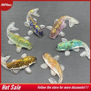 【COD】🔥🔥🔥 Crystal Stone Gravel Lucky Koi Fish Figurine Resin Mini Quartz Fancy Carp Statue Home Decor Desk Ornament Gift