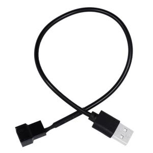 5V USB Sleeved Fan Power Adapter Cable USB to 4 Pin for Case Fan Adapter Cord 30CM/11.8in