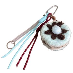 Cute Plush Cake Keychain Bag Ornament Bags Charm Accessory for Daily Use and Special Gifts for Women and Teens