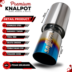 SAVINTA Knalpot Mobil BNLv5 Full Stainles 33cm Blue