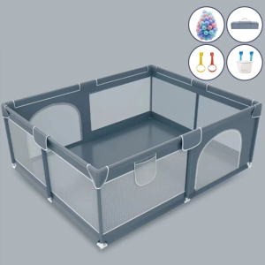 คอกกั้นเด็ก คอกเด็ก พับเก็บได้ ปลอดภัย วัสดุผ้าอ๊อกซ์ฟอร์ด มีประตู ระบายอากาศ ทนทาน ปลอดภัย