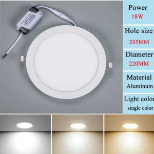 18W Elegant Ultra-Thin LED Recessed Downlight Panel with Baked White Paint and Frosted Shade - 4000K Natural White Light