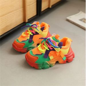 2026 New Spring Children Shoes Colorful Fashion Breathable Kids Outdoor Tennis Soft Sole Sport Shoes Fashion Girls Boys Sneakers2026