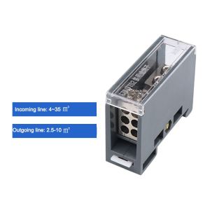 PAZNUL 150A Din Rail Terminal Block One in Multiple out ABS/Copper Power Junction Box High Quality Universal Distribution Box for Circuit Breaker