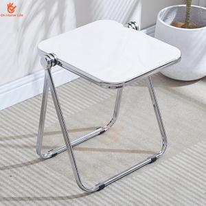 SG Stock Folding acrylic coffee table small coffee table portable and simple crystal coffee table stackable small dining chair trendy minimalist chair