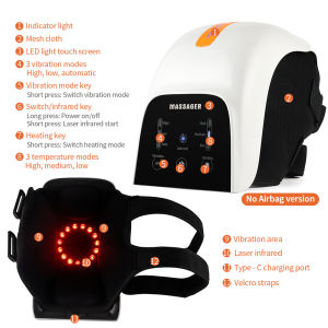 Electric Knee Massager Hot Compress Knee Relaxing Vibration Massager Kneecap Laser Infrared Shoulder Massager Relive Joint Pain