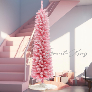 Pink snow Slim Christmas Tree 7ft Makapal Set 4tf/5tf/6tf/ Christmas Decoration For Home Christmas Decors 2025