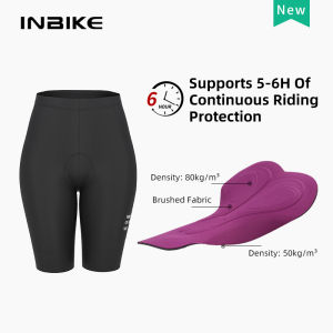 INBIKE quần đùi đi xe đạp Phụ nữ mùa hè bảo vệ khỏi ánh mặt trời eo cao thoáng mát mau khô có túi MTB xe đạp đường trường quần sọt Bib