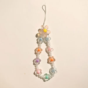 ZAY Tali Telepon Manik-manik Tulip Manis Rantai Telepon DIY Gaya Ins Rantai Gantung Pergelangan Tangan Mutiara