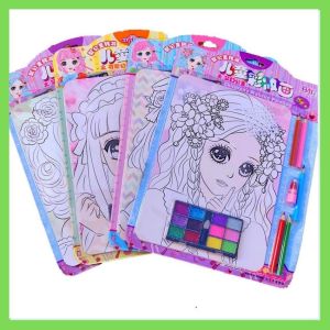 [Mới Về] Bộ Tranh Trang điểm tô màu công chúa kèm son cho bé gái giao ngẫu nhiên