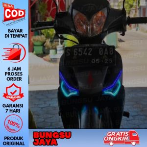 PAKET FULL SET LAMPU ALIS DRL FLEKSIBEL HONDA SUPRA 125 OLD SIAP PASANG BONUS DEMON EYES BERKUALITAS PREMIUM TIDAK BERBINTIK LAMPU ALIS SUPRA 125