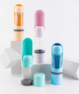 [Food Storage] ELS Retractable Travel Dog Water Bottle With Food Storage | BPA Free | Portable Foldable | Pet Drink Bottles