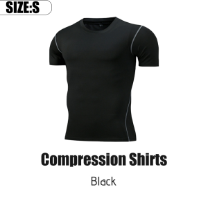 Mens Sport Tight Training Shirt Speed Dry-fit Compression Fitness Tops Basketball Cycling