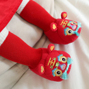 Baby Cotton Shoes Soft Bottom Winter Thickened Fleece Little Panda Foot Covers Cute Boys Girls Anti-slip Socks Shoes