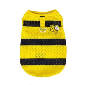 PETPARADIS Bee Pattern Dog Vest Breathable Mesh Dog T-Shirt Lovely Comfortable Pet Apparel for Dogs Cats