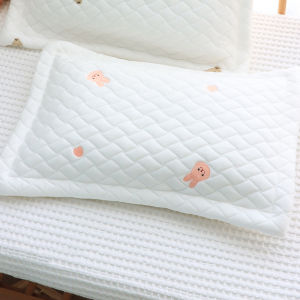 Class A Removable Ice Silk Newborn Pillow Filling with Cotton - Washable Summer Cool Kids Pillow Cover 25*40CM