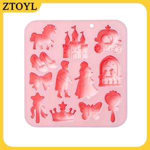 ZTOYL  Silicone khuôn cho fondant 12 sâu răng hoàng tử công chúa 3D cung lâu đài ngựa bánh trang trí Baking Phụ kiện cho các bên