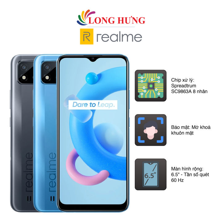 Điện thoại Realme C11 2021 (4GB/64GB) - Hàng chính hãng - Màn hình rộng lớn, viên pin khủng, khả năng tiết kiệm pin