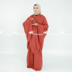 Mukena Mini Parasut Premium Korea 2 in 1 Laser cut Travel