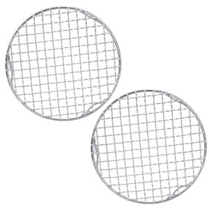 Grilling Rack Nonstick Round Cooling Rack Stainless Steel Texture BBQ Grills Rack Perfect for Baking Cooling and Grilling