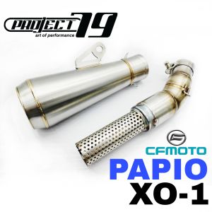 Project79 Exhaust CFMOTO PAPIO XO-1 Slip on Stainless XO125 XO 125 Muffler GP Style Accessories Motor Classic CF MOTO