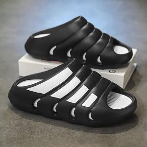 MenS Slippers 2025 Summer New Style Color-Block Thick-Soled Outdoor Beach Non-Slip Flip-Flops For Men