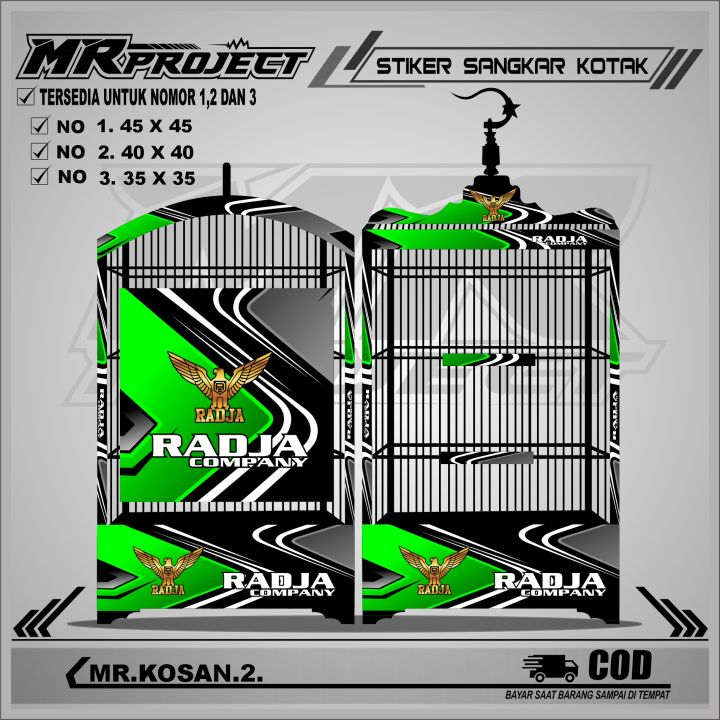 Stiker Decal Sangkar Kotak-Sticker Ebot Kosan Sangkar motif Radja ...