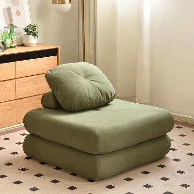 Sofa Bed Lazy Tofu Block Sofa Bed Small Unit Balcony Single Person Tatami Living Room Fabric Sofa Dismantg