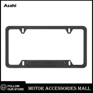 💖💓【Special price】💖💓Asahi Motor ตัวยึดป้ายทะเบียนลายคาร์บอนไฟเบอร์ทนทาน1 2ชิ้นตัวยึดป้ายทะเบียนรถสำหรับรถยนต์