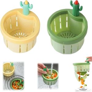 Ocoban Kitchen Sink Drain Strainer Anti-clogging Food Waste Catcher Sink Drain Basket Cactus Design