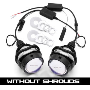 2.5 Blue Bi LED Projector Lens Tri-Color Headlight H4 H7 H1 9005 9006 APP Control 3000K 4300K 6000K Yellow/White Flash Lamp LED Angel Eyes DRL Car Motorcycle Retrofit Accessories