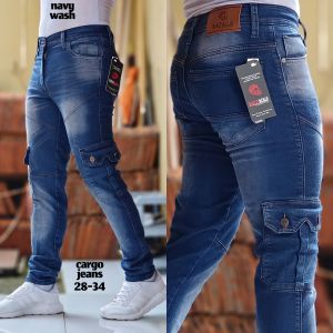 KIESYA CELANA JEANS CARGO PANJANG PRIA DEWASA MODEL SLIMFIT BAHAN NGARET MERAL DISTRO BANDUNG KEREN