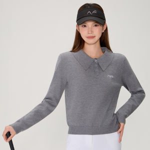 เสื้อสเวตเตอร์แบบสวมศีรษะมีกระดุมแขนยาวสำหรับผู้หญิงเสื้อสเวตเตอร์แบบสวมหัวกางเกงเล่นกอล์ฟฤดูใบไม้ร่วง/ฤดูหนาวเสื้อสเวตเตอร์แบบมีเสื้อกันหนาวแบบถักยืดคุณภาพสูงทันสมัยและมีการพักผ่อนกลางแจ้งกางเกงขาสั้นสำหรับเล่นกีฬา