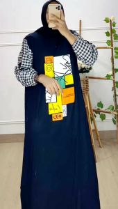 (Bisa COD) Midi Dress Kaos Combad Mix Katun/Long Tunik Kaos Combed Premium