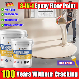 3IN1 Epoxy Floor Paint 1KG Wear-Resistant Water-Based Waterproof Anti-Slip For Outdoor Indoor Warehouse Garage Parking Lot