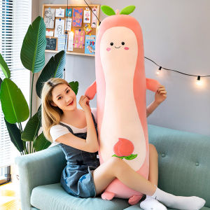 ĐỒ CHƠI TRÁI ĐÀO NHỒI BÔNG GỐI ÔM DÀI HÌNH QUẢ ĐÀO PEACH MẪU MỚI VẢI MINISO CAO CẤP CHO BÉ