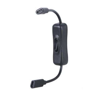 Female Type C to Type C Power Cable with Switches 5V3A Charging Cord Line Support 480Mbps Data Transfer for Phones