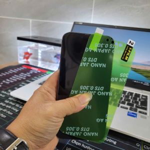 Cường lực dẻo nano NHÁM cho iP 12 ĐẾN 16 Pro max Full mã Bảo vệ màng hình chống va đập trầy xước toàn diện..