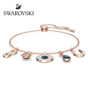 SWAROVSKI Luxury iconic confidence evil eye and horseshoe blue diamond bracelet S925 sterling silver womens fashion bracelet hypoallergenic non-allergic