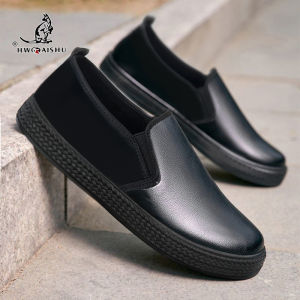 2025 Giày bếp nam không dây đa năng chống nước chống dầu giày da nam giày đế mềm cho nam