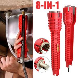 8 In 1 Faucet and Sink Installer Multifunctional Wrench Tools Installer Tap Spanner Installer Tools For Toilet Bowl/Sink/Bathroom/Kitchen Plumbing Removal