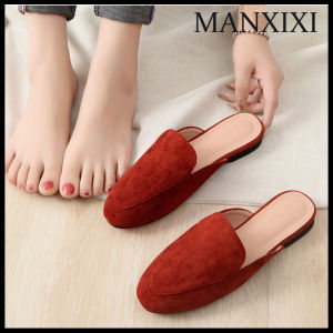 MANXIXI Women Flat Slippers Big Size Classic Style Single Mules Sandals (32-44 Size)