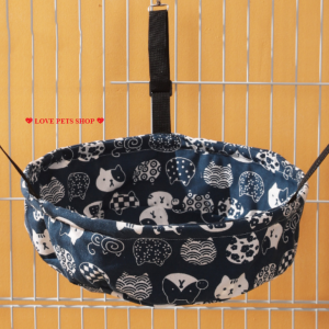 Võng treo chuồng cho Mèo lót chiếu cói và nệm lông mềm mịn (mẫu mới) - Love Pets Shop