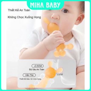 Gặm nướu hình thỏ cho bé silicon cao cấp mềm mạian toàn dễ giảm ngứa nướu hiệu quả ( kèm hộp )
