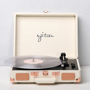 SYITREN ORVOK III All-In-One Vinyl Record Player Support Bluetooth Built-in Dual Speakers Leather Material