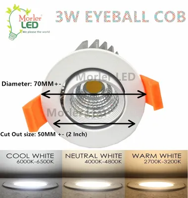 3W 7W LED Eyeball Recessed Spotlight Downlight Room Ceiling Lights Down Light Lampu Siling