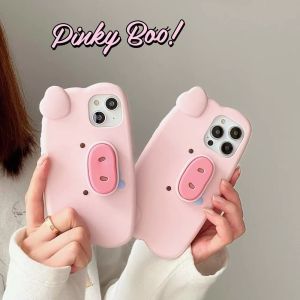 🔥【Readystock】 + FREE Shipping+ COD 🔥Cute Pig Nose Stand Case For iPhone 16 Pro Max 15 14 13 12 11 XS XR Pro Max Mini 7 8 Plus Se Soft Silicone Shockproof Cover Skin